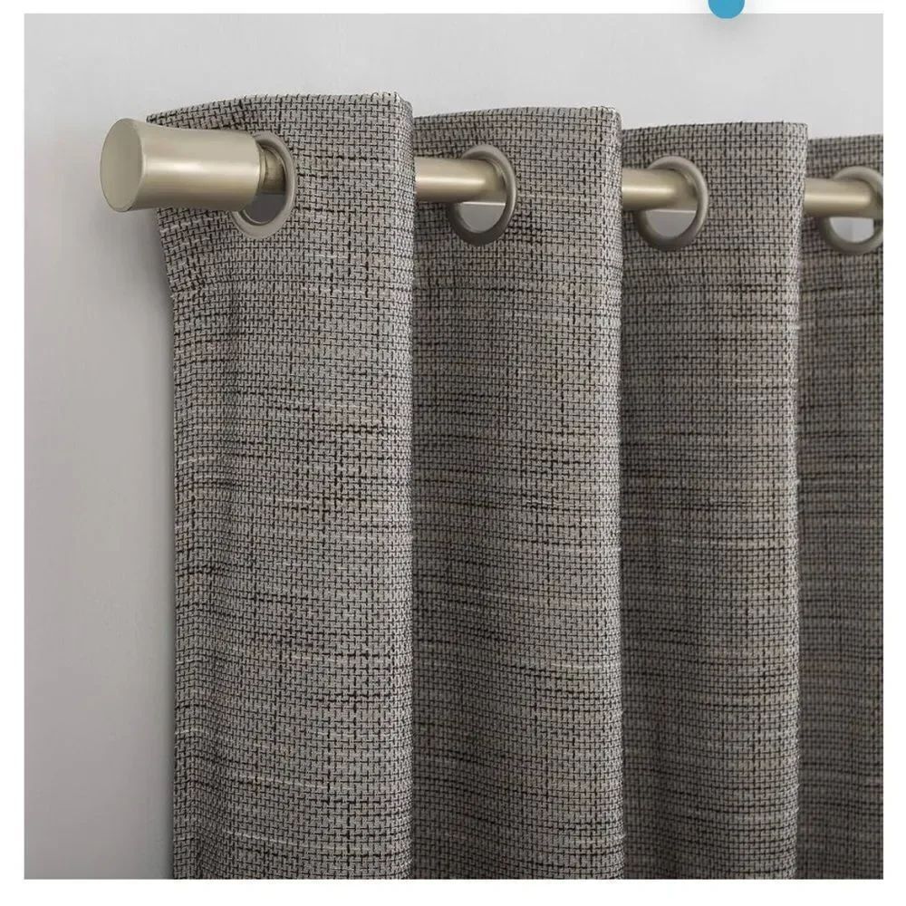Sun Zero Brooks Burlap Weave Thermal Curtain Panel, 52" x 63", Taupe/Cocoa Brown